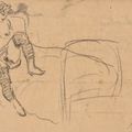 Pablo Picasso — Эскиз для воплощения образа "Мадрид" Франсиско де А. Солера (прямая линия) ; Женщина в свете (оборотная сторона), изображение 2
