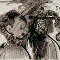 Pablo Picasso — Женщина, цветы и изюм (спереди); Трое мужчин (сзади), изображение 2