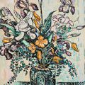 Paul Signac — Букет (ирис, арум, тюльпаны) без вазы для Андре Метти, изображение 1