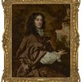 Peter Lely — Портрет сэра Роберта Уорсли (1643-1675), 3-го баронета, в три четверти роста, сидящего в коричневом плаще, на фоне пейзажа, изображение 2