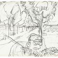 Pierre Bonnard — Аллея деревьев (справа); День памяти аллеи деревьев (сзади), изображение 2