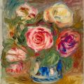 Pierre-Auguste Renoir — Ваза с розами, изображение 1
