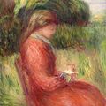 Pierre-Auguste Renoir — Jeune femme assise - фрагмент, изображение 1