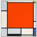 Piet Mondrian — Композиция с большой красной плоскостью, голубовато-серой, желтой, черной и синей, изображение 1