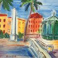 Raoul Dufy — Площадь Славы, Обелиск и музыкальный киоск, изображение 1