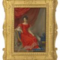 Raphael — Portrait of Maria Theresa of Savoy (1801-1855), full-length, seated, in a red dress, on a chaise-longue, изображение 1