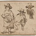 Rembrandt van Rijn — Три исследования мужчин, носящих шляпы, изображение 1