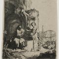 Rembrandt van Rijn — Христос и женщина из Самарии среди руин, изображение 1