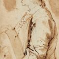 Rembrandt van Rijn — Молодой человек, играющий в профиль (сзади) ; Этюд по искусству (сзади), изображение 1