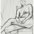 Richard Diebenkorn — Без названия (Сидит обнаженная, скрестив ноги), изображение 1