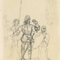 Richard Parkes Bonington — Две швейцарские девушки, сидящие под деревьями, и паж, вооружающий рыцаря, изображение 2