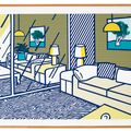 Roy Lichtenstein — Голубой пол из серии "Интерьер", изображение 2