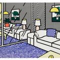 Roy Lichtenstein — Обои с голубым напольным покрытием в интерьере, изображение 1