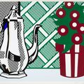Roy Lichtenstein — Натюрморт с кувшином и цветами, из серии "Шесть натюрмортов", изображение 1