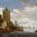 Salomon Van Ruysdael — Речной пейзаж с рыбаками, с видом на Пломпеторен, Утрехт, изображение 1