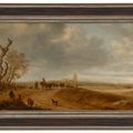 Salomon Van Ruysdael — Дюнный пейзаж с фигурами и скотом на дороге, собор за ним., изображение 2