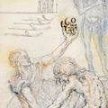Salvador Dalí — Двое пэйсанов, танцующих во рву, друзья д'Офелии, под названием "Кран Йорика", часть 4640/777 из "Гамлета" (Акт V, сцена 1), изображение 1