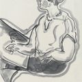 Sanyu — Женщина рисует эскизы, изображение 1