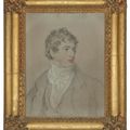 Sir Thomas Lawrence — Портрет Фредерика Локка из Норбери-парка, графство Суррей, во весь рост, в черном пальто с белой подкладкой, изображение 2