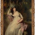 Sir Thomas Lawrence — Портрет Сары Марты (Салли) Сиддонс (1775-1803), дочери актрисы Сары Сиддонс, в три четверти роста, в белом платье с розовой шалью, сидящей у пруда на фоне лесистого пейзажа., изображение 2