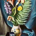 Thomas Hart Benton — Натюрморт с лилиями и папоротниками, изображение 1