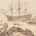 Thomas Rowlandson — Корабли приземляются, вероятно, в Портсмуте, изображение 1