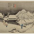 Utagawa Hiroshige — Канбара йору но юки (Вечерний снег в Канбаре), изображение 2