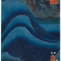 Utagawa Kuniyoshi — На Минамото Есицунэ и его людей нападают призраки воинов Хэйкэ, утонувших в битве при Даноуре, Бэнкэй отталкивает их с кормы лодки, по мотивам пьесы Но Фуна Бэнкэй ("Бэнкэй в лодке")., изображение 4