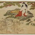 Utamaro Kitagawa — Ныряльщик за морскими ушками, изнасилованный чешуйчатым речным монстром ( каппа ), изображение 1