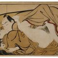 Utamaro Kitagawa — Влюбленные у стоячего фонаря, изображение 1