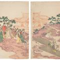 Utamaro Kitagawa — Королева-мать Запада и ее приближенные, изображение 1