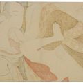 Utamaro Kitagawa — Влюбленные перед цветущей сливой и бамбуковыми ширмами, изображение 2
