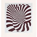 Victor Vasarely — Пара зебр (серебристый, оранжевый, синий), изображение 1