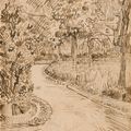 Vincent van Gogh — Парк в Арле, рядом с монетой Желтого дома, изображение 1
