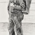 Vincent van Gogh — Виссер встретил Эна Манда на зейнском Раге (Рыбак с корзиной на спине), изображение 1