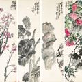 Wu Changshuo — Панно-ширмы из цветов и каллиграфии, изображение 2