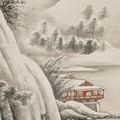 Zhang Daqian — Сильный снегопад на горном перевале, изображение 4
