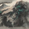 Zhang Daqian — Наслаждаясь далекими пейзажами на вершинах гор, изображение 1