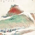 Zhang Daqian — Красная гора со снежным пейзажем, изображение 1