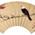 Zhang Daqian — Птица на ветке после аллиграфии Lin Chun / C в запущенном скрипте, изображение 2