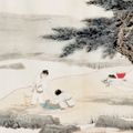 Zhang Daqian — Тао Юаньмин Собирает хризантему, изображение 1
