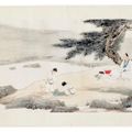 Zhang Daqian — Тао Юаньмин Собирает хризантему, изображение 2