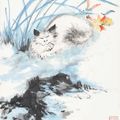Zhang Daqian — Кот и бабочка, изображение 1