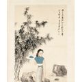 Zhang Daqian — Дама с веером в руках, изображение 2