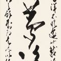 Zhao Shao'ang — Каллиграфическое двустишие из семи знаков, написанное скорописью, изображение 2
