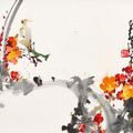 Zhao Shao'ang — Цветы и богомол / Каллиграфия, изображение 2