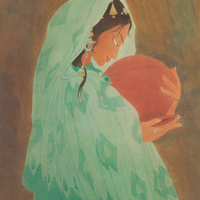 Abdur Rahman Chughtai — Без названия (Женщина с кувшином воды в руках)