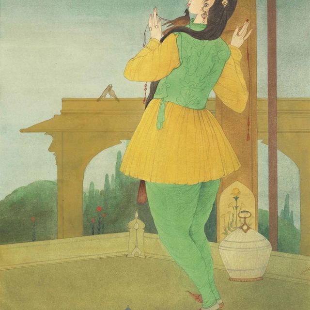 Abdur Rahman Chughtai — Без названия (Дама с птицей)