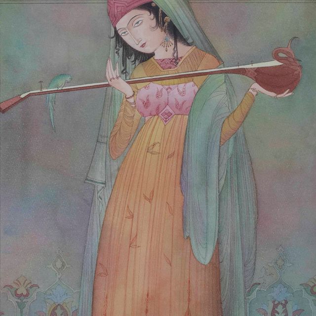 Abdur Rahman Chughtai — Без названия (Леди с Виной)