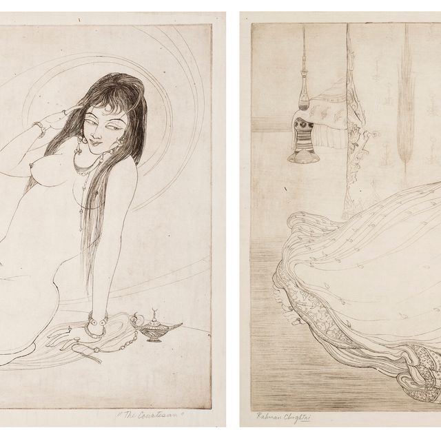 Abdur Rahman Chughtai — Куртизанка; Перед занавесом